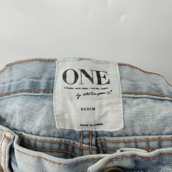 ONE By One Teaspoon Awesome Baggies Jeans Light Wash Ripped Mid Rise Size 26 - Picture 11 of 13